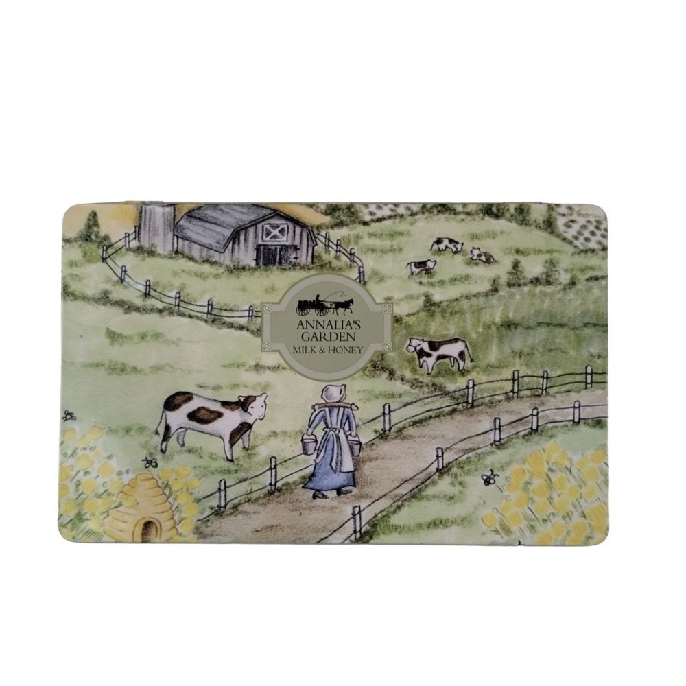 Annalia's Garden Milk and Honey 13.5 x 8.5 inch Decorative Collectible Tin